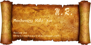 Medvegy Réka névjegykártya